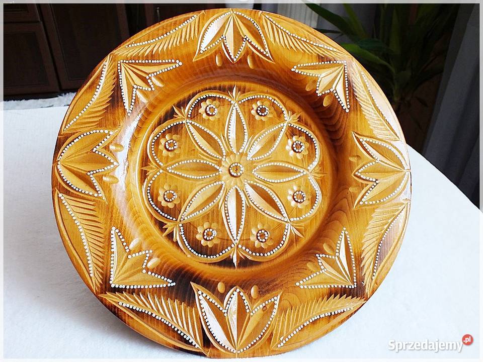 Dekoracyjny Talerz drewniany 32 na ścianę lubuskie Żary