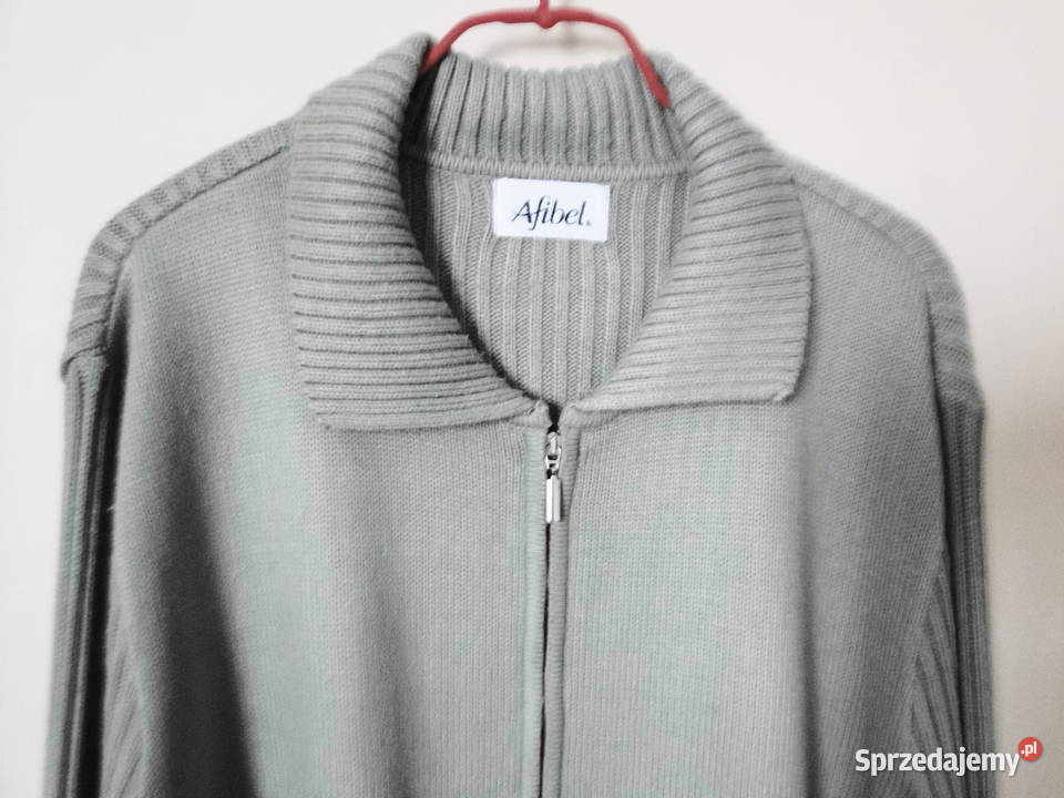 Oliwkowy kardigan 4042 na suwak 2 kieszenie mazowieckie Warszawa