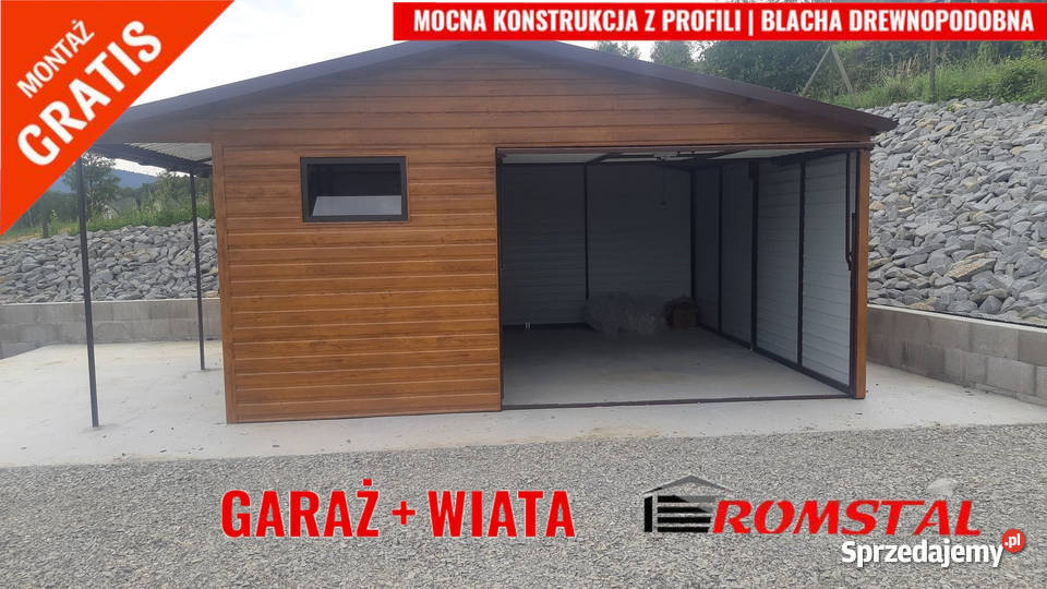 Garaż Blaszany Drewnopodobny z zadaszeniem mazowieckie