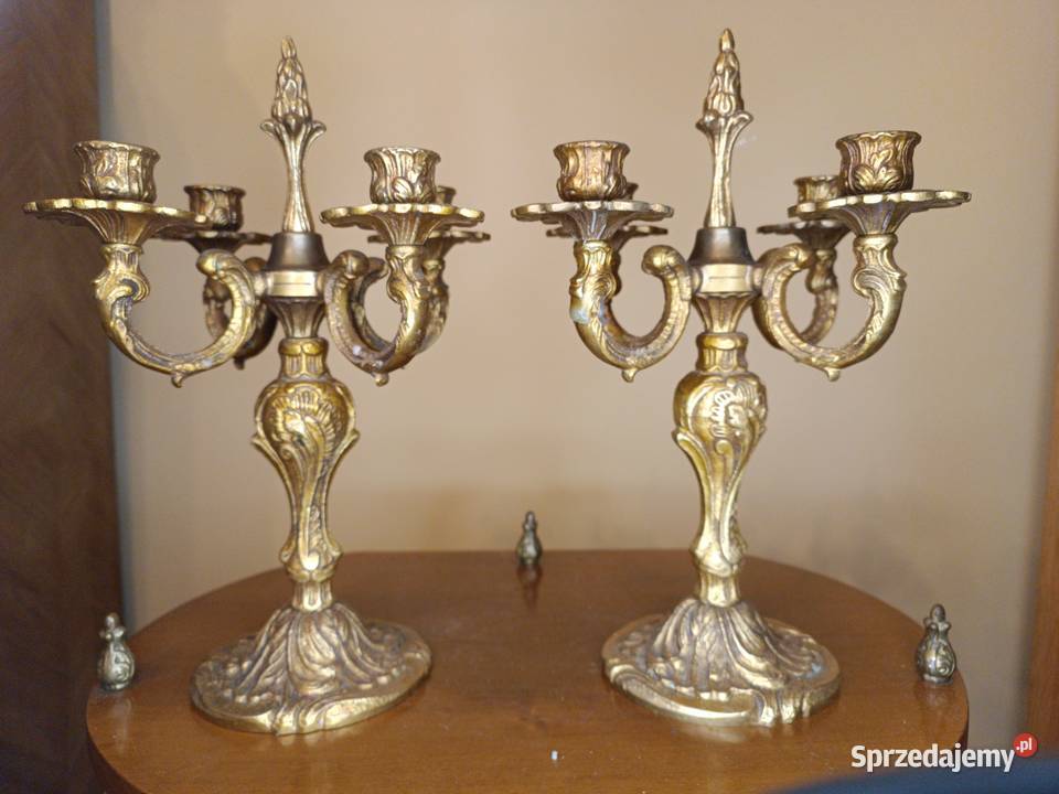 Świeczniki kandelabry brąz wielkopolskie