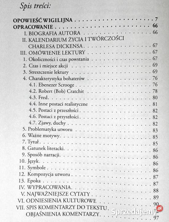 Opowieść wigilijna Lektura z opracowaniem