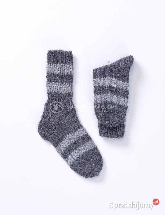 Wełniane ciepłe skarpetki ciemno szare w małopolskie Szaflary