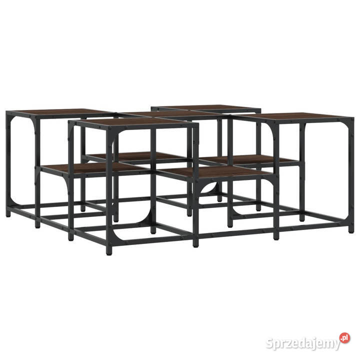 Stolik kawowy brązowy dąb 91x91x40 materiał Dom i Ogród mazowieckie