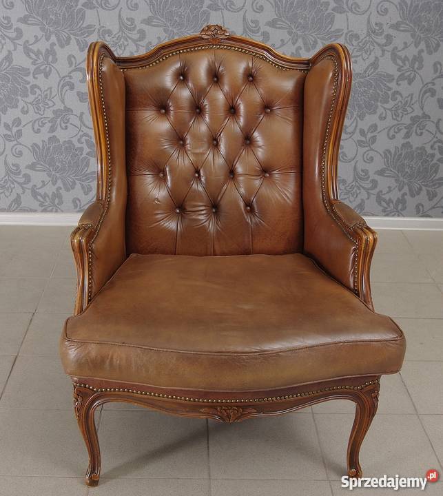 Fotel uszak skóra naturalna stylizowany 4835 opolskie Nysa