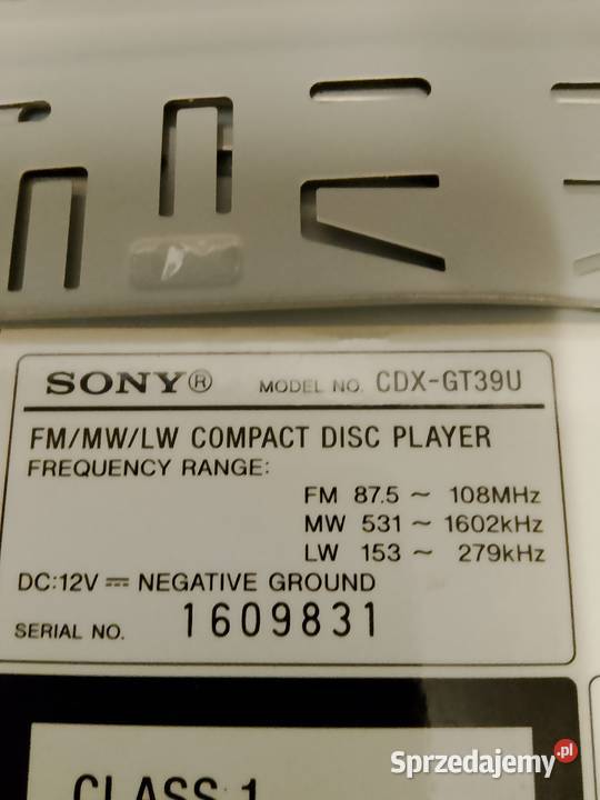 SONY CDX GT39U sprzedam