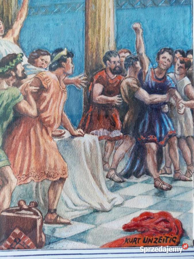 Stara akwarela z 1938r sygnowana w ramie Leśna sprzedam