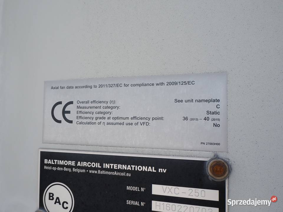 Skraplacz wyparny Baltimore Aircoil Produkcja Krotoszyn