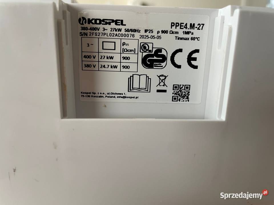 KOSPEL PPE4M27 Elektryczny przepływowy łódzkie Kutno sprzedam