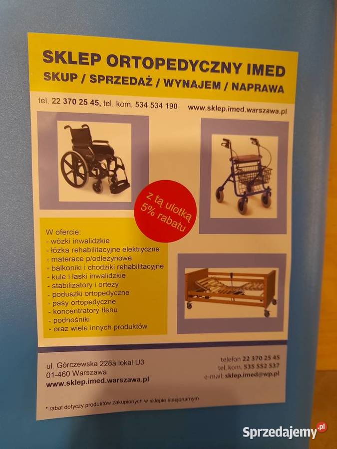 Balkonik Rehabilitacyjny Chodzik Wypożyczalnia Wynajem sprzętu specjalistycznego Warszawa