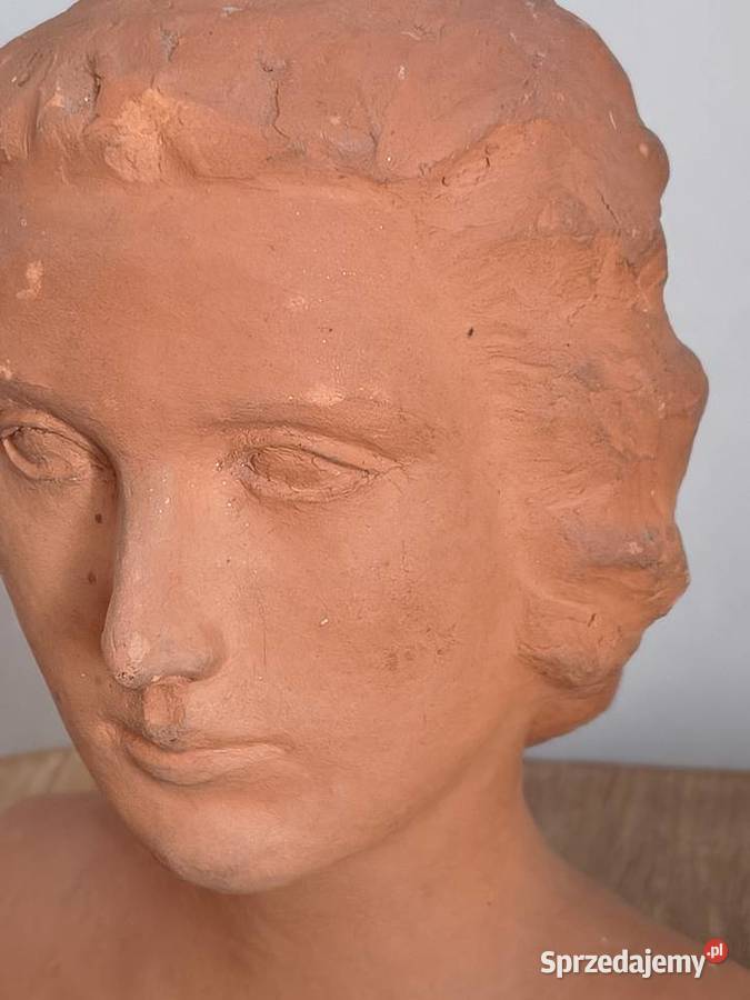 rzeźba figurka popiersie kobiety glina Rękodzieło mazowieckie Piotrówek