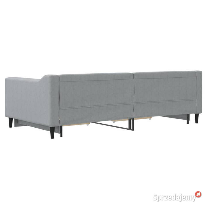 Sofa rozsuwana z szufladami jasnoszara tkanina Warszawa