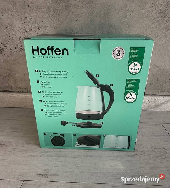 NOWY HOFFEN Szklany czajnik elektryczny 18l Łódź