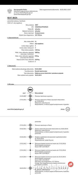 SEAT IBIZA 14 TDI 2007 r klimatyzacja 275000km Wągrowiec sprzedam