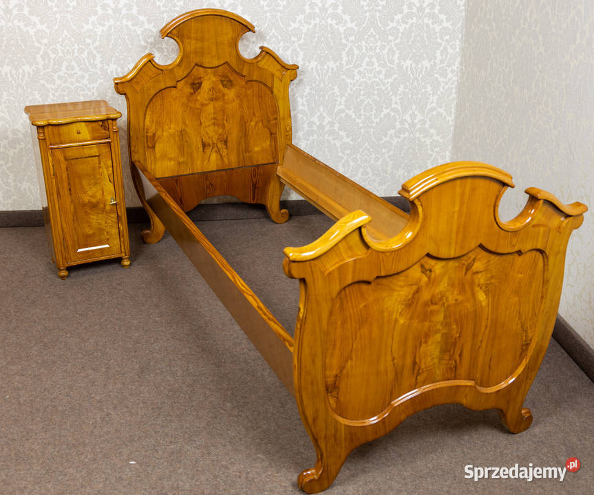 Łóżko szafka nocna biedermeier Ludwik Filip Swarzędz