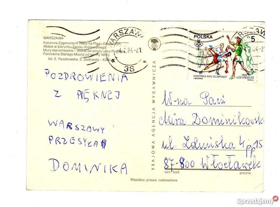 WARSZAWAKOLUMNA ZYGMUNTA III WAZY POCZTÓWKA świętokrzyskie Krynki