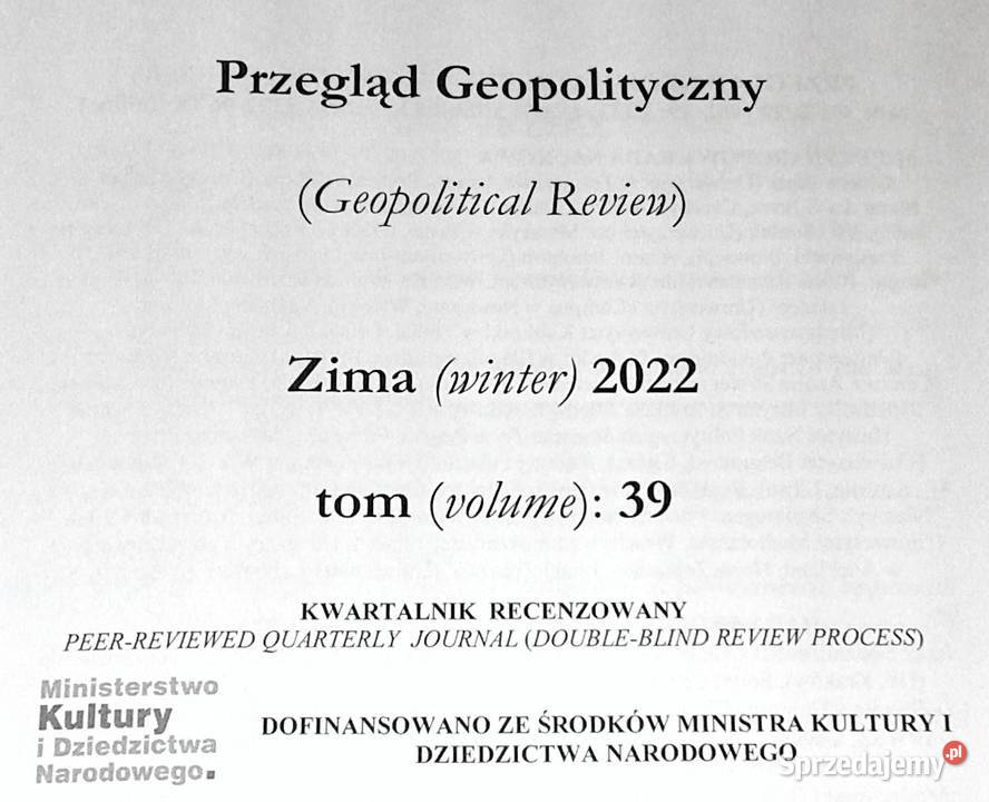 Przegląd Geopolityczny Tom 39 Zima 2022 Chełm