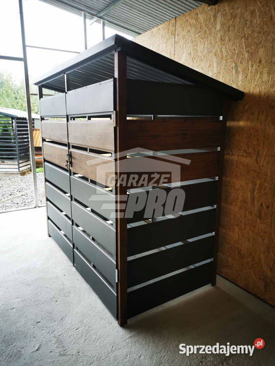 Wiata śmietnikowa spad tył 2x06m Antracyt drewno Koszalin