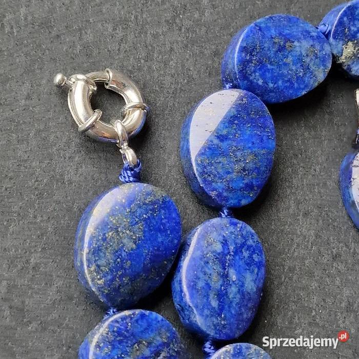 LAPIS LAZULI NATURALNY LAZURYT PIRYT NASZYJNIK