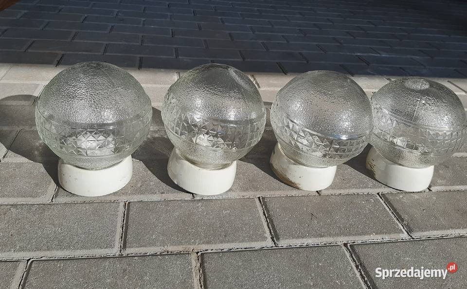 Lampy PRL vintage porcelana i szkło Retro oprawy Łomianki