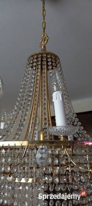 Salonowy żyrandol z kryształami w stylu glamour Skierniewice sprzedam