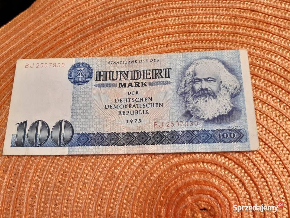 Banknot niemiecki NRD 100 marek z 1975r Łomża sprzedam