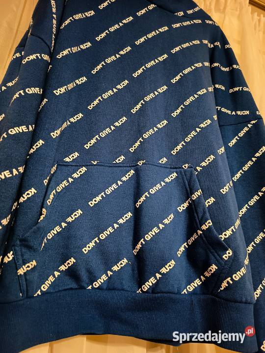 Niebieska Bluza z Kapturem Hoodie z Nadrukiem Rozmiar M podlaskie Suwałki sprzedam
