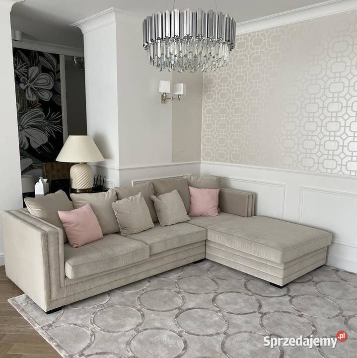 Sofa glamour narożna nowojorska z funkcją spania tkanina Warszawa sprzedam