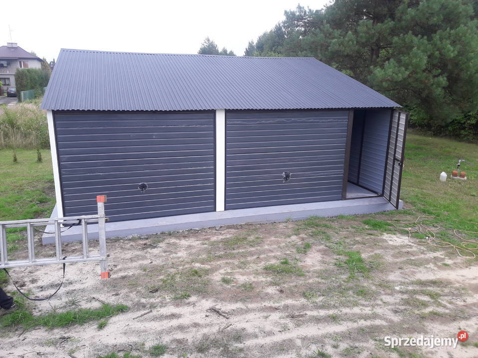 Garaż Blaszany Dwukolorowy 7x5 dwuspadowy