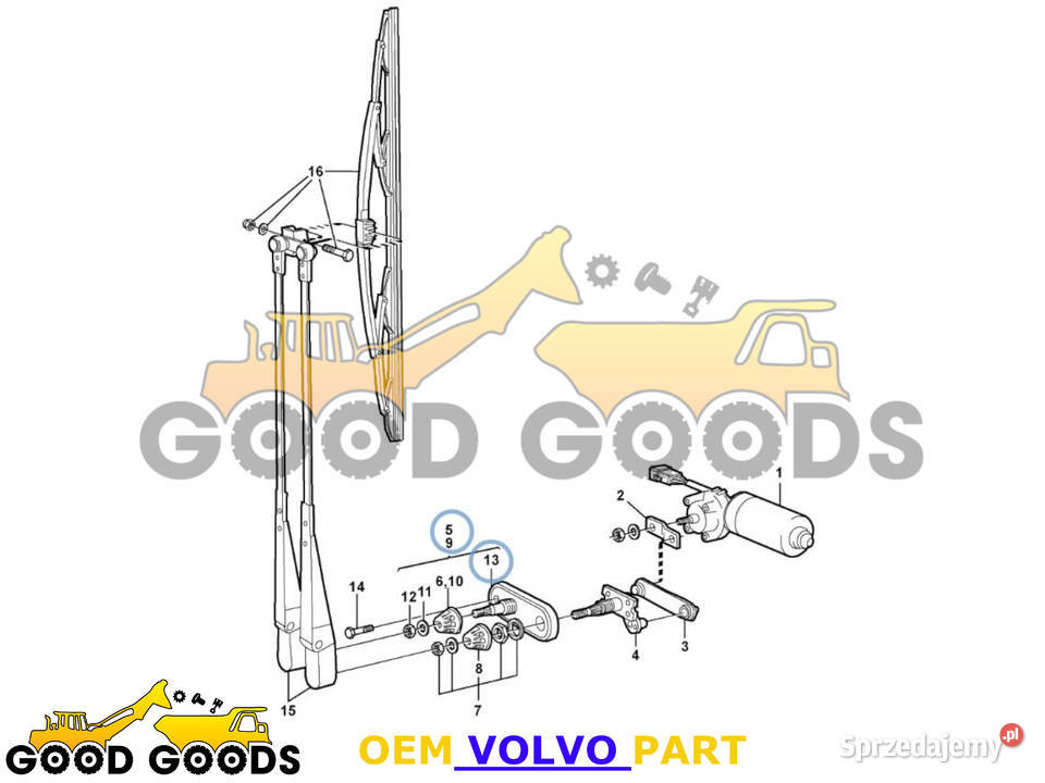 VOLVO WAŁEK MECHANIZMU WYCIERACZKI 11170240 Władysławów sprzedam