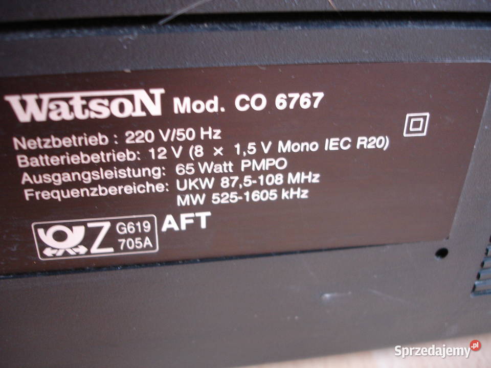 Radiomagnetofon WATSON CO6767 Zielona Góra