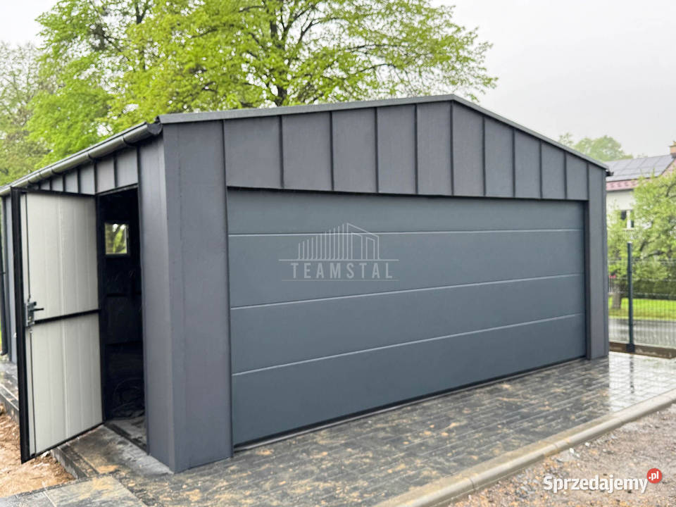 Garaż blaszany Premium 6x58 Brama drzwi 2x okno Sieradz