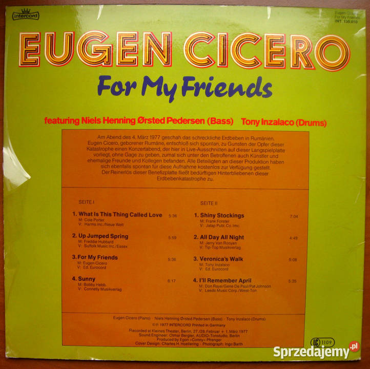 EUGEN CICERO For My Friends Live in Berlin Szczecin