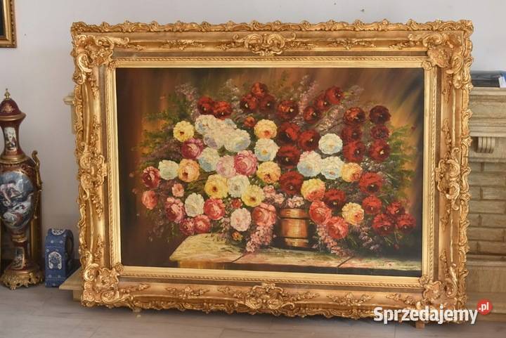 Obraz Olejny Martwa Natura Kwiaty Róże GIGANT Kraków