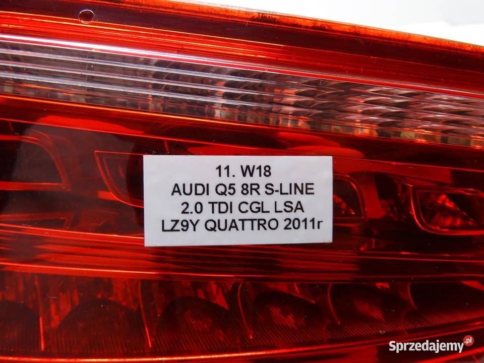 LAMPA LEWA LEWY TYŁ TYLNA 8R0945093A AUDI Q5 8R osobowe