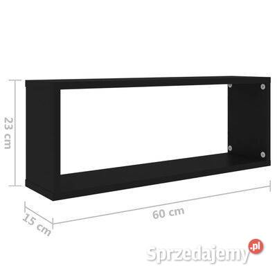 vidaXL Półki ścienne kostki 2 czarne 60x15x23 pł Warszawa