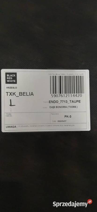 Krzesło Belia TXK Black Red White 4 Taniej o 100 53cm mazowieckie