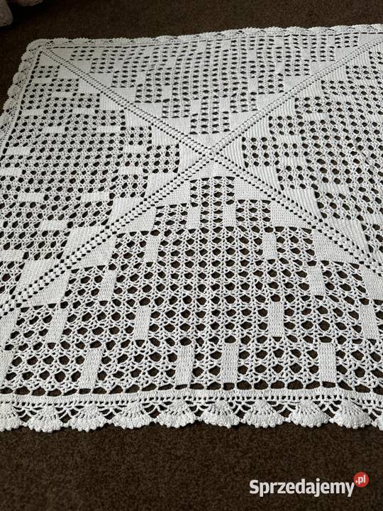 obrus szydełkowy rękodzieło biały Dom i Ogród śląskie Zabrze