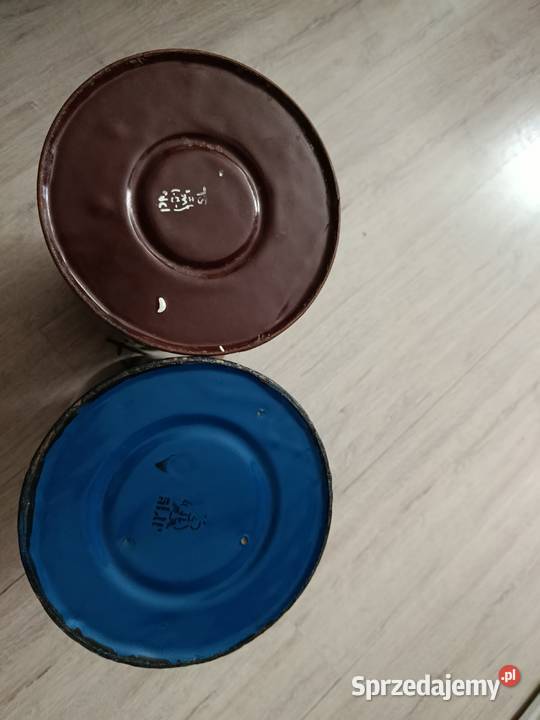 2 kanki emalia 5 litrów z PRL duże Choszczno