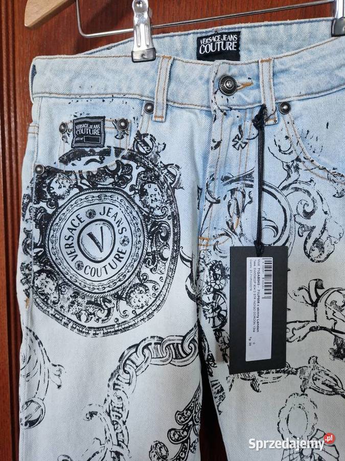 Nowe spodnie oryginalne dżinsy damskie Versace Versace Bibice