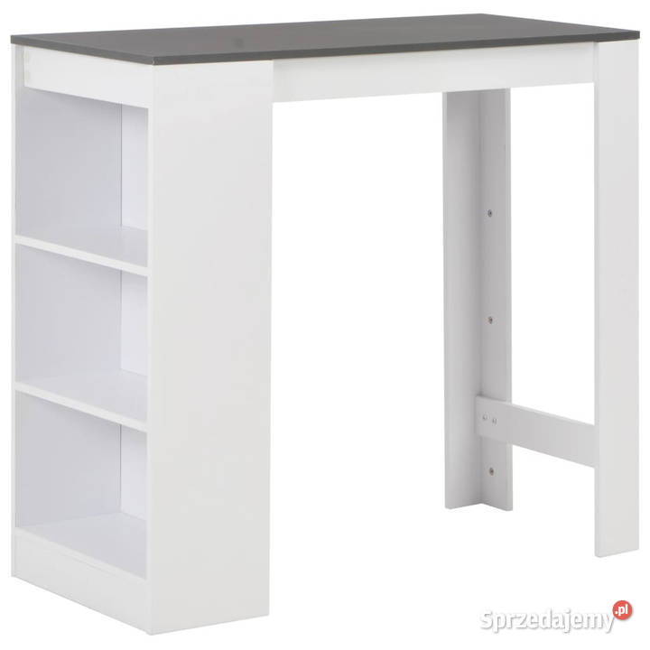 Stolik barowy z półkami biały 110 x 50 x 103 Warszawa