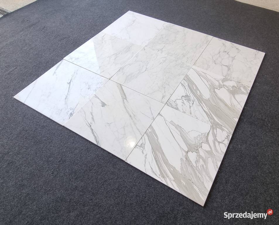 PŁYTKI MARMUROWE BIANCO CALACATTA DUŻE 60X60X1 Bielawa