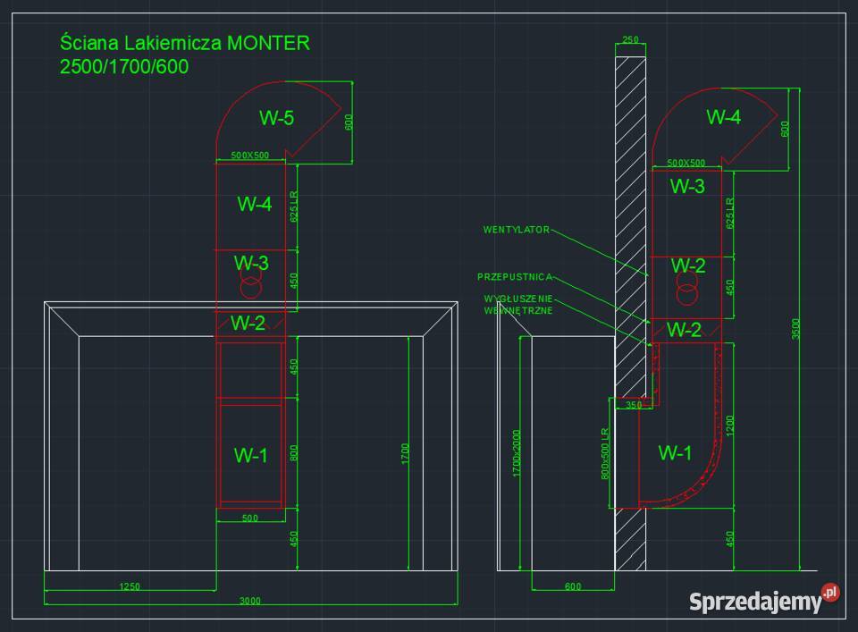 Ściana Lakiernicza MONTER 25001700600 ATEX śląskie Bielsko-Biała sprzedam