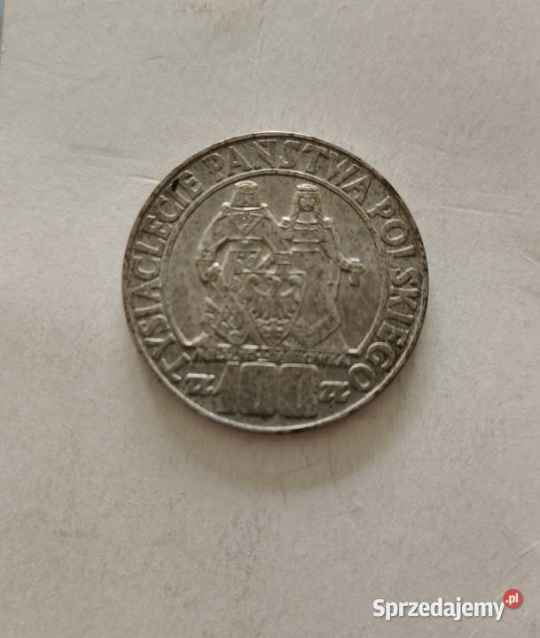 Srebrna moneta 100 z 1966r