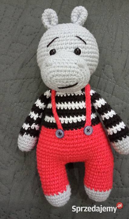 Hipopotam wykonany na szydełku łódzkie Łask