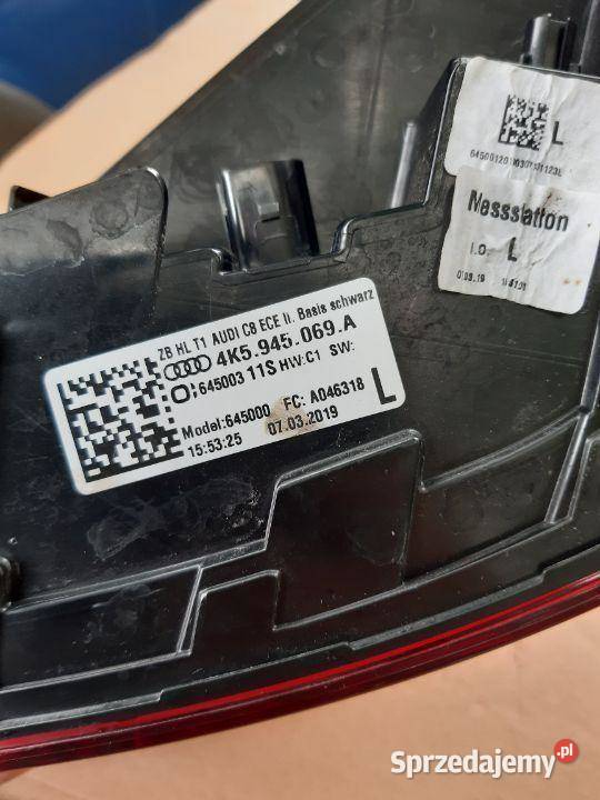 lampa tylna lewa Audi A6 C8 4K5945069A 4K5945075 Lampy tylne