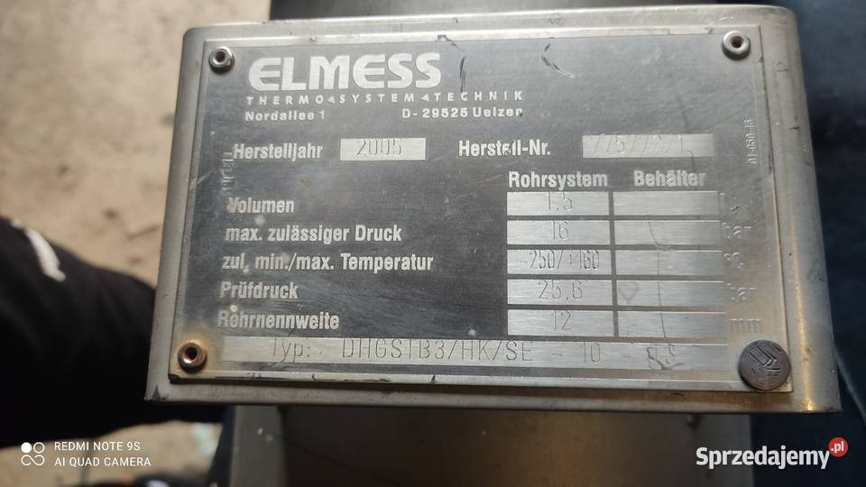 Grzałka zanurzeniowa ELMESS Ex typ DHGSTB3 Nowy Tomyśl sprzedam