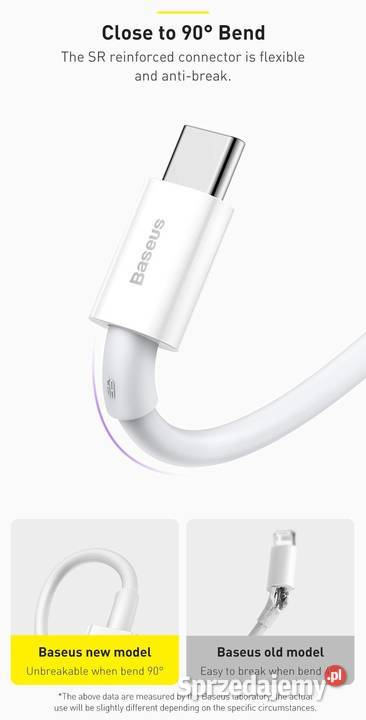 Kabel USB typeC 6A 66W 2m QC 30 Baseus szybkie Siemianowice Śląskie sprzedam