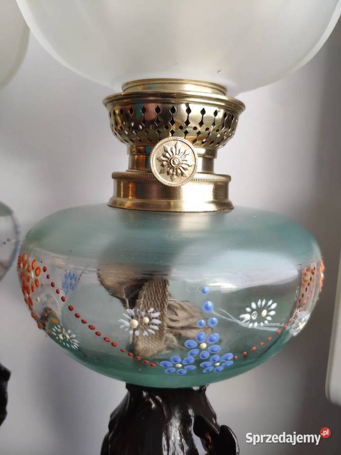 Para identycznych francuskich lamp naftowych XIX małopolskie Kraków sprzedam