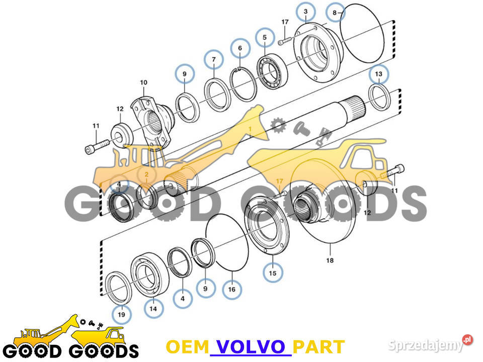 VOLVO OBUDOWY ŁOŻYSKA 11193678 11193682 11193687 Układ napędowy Władysławów