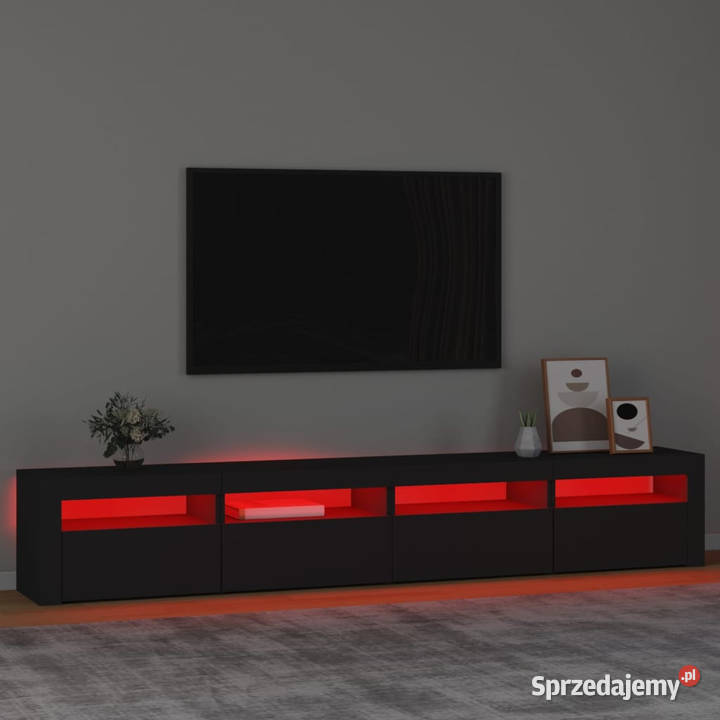 Szafka pod TV z oświetleniem LED czarna
